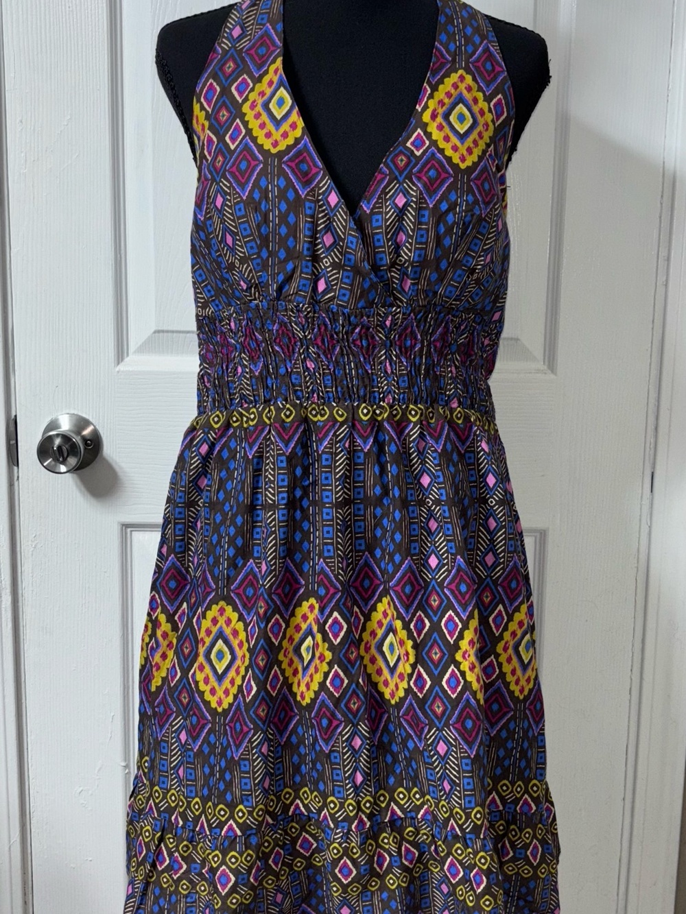 No Boundaries Sleeveless V-Neck Midi Dress in Black, Yellow, Blue, and Purple